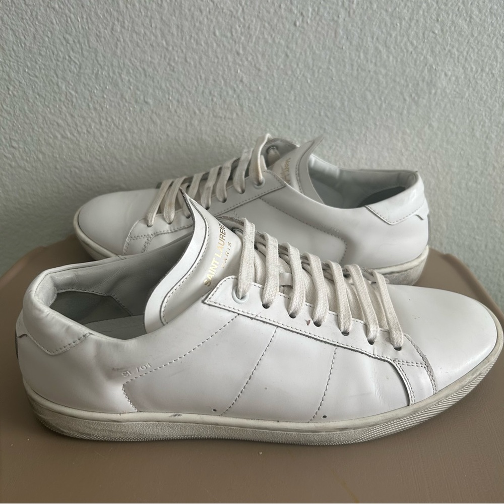 Saint Laurent Andy sneakers in white leather - Picture 4 of 10